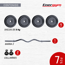 Barra Z con Discos 20 Kg - Energym