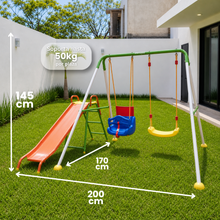 Columpio Doble para Niños y Resbaladilla - Enerplay
