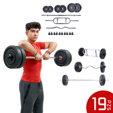 Kit de Pesas Barra Recta, Romana y Z (23 Kg) - Energym