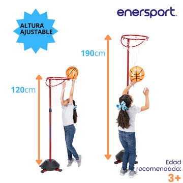 Canasta de Basquetbol con Base, Altura Ajustable – Enersport