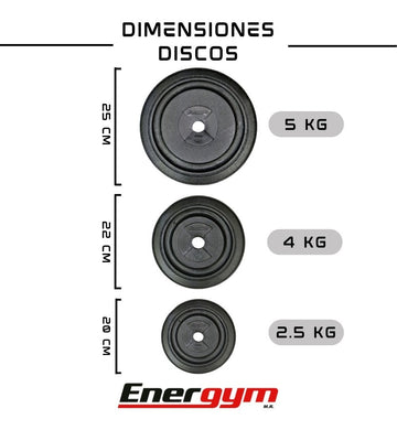 Kit De Pesas 2 Texturizado Energym Modelo 9032