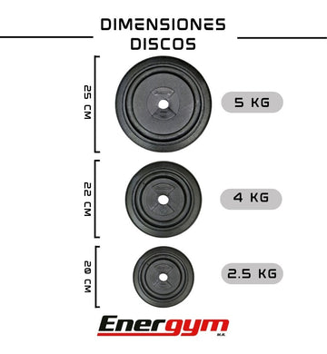 Kit De Pesas 3 Texturizado Modelo 9033