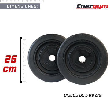 Energym - Par De Discos Texturizados 5 Kg C/u