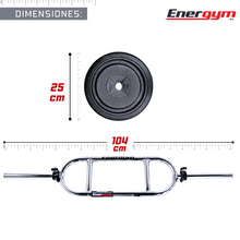 Barra Romana Tríceps Bíceps 88cm + 20kg en Discos – Energym