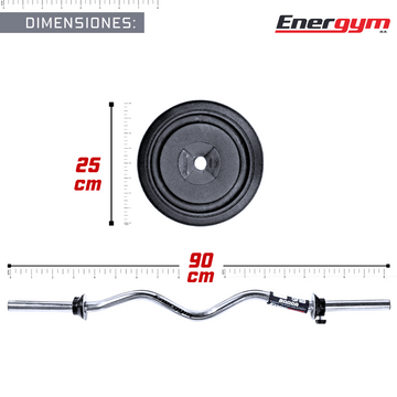 Barra Z con Discos 20 Kg - Energym
