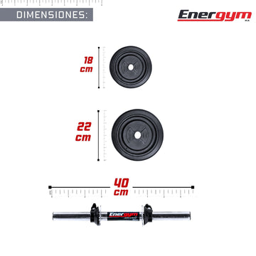 Par Mancuernas con Discos (13 kg) - Energym