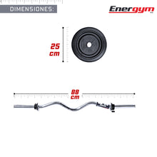 Barra Z Gym 88 cm con Discos (10 Kg) – Energym