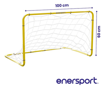 Par De Porterías De Futbol Metálicas 100cm X 60cm Enersport