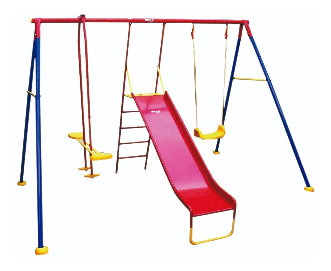 Columpio con Resbaladilla y Balancín Doble – Enerplay Modelo