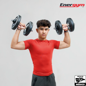 Mancuernas Y Barra Recta, Kit De Pesas 16 Kg - Energym