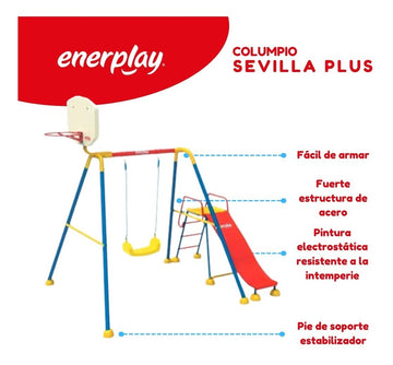 Columpio y Resbaladilla Sevilla Plus 160x210 cm – Enerplay Modelo 206