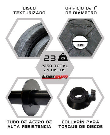 Kit De Pesas 8 Texturizado Energym Modelo 9038