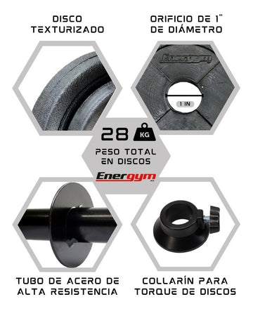 Kit De Pesas 5 Texturizado Energym Modelo 9035