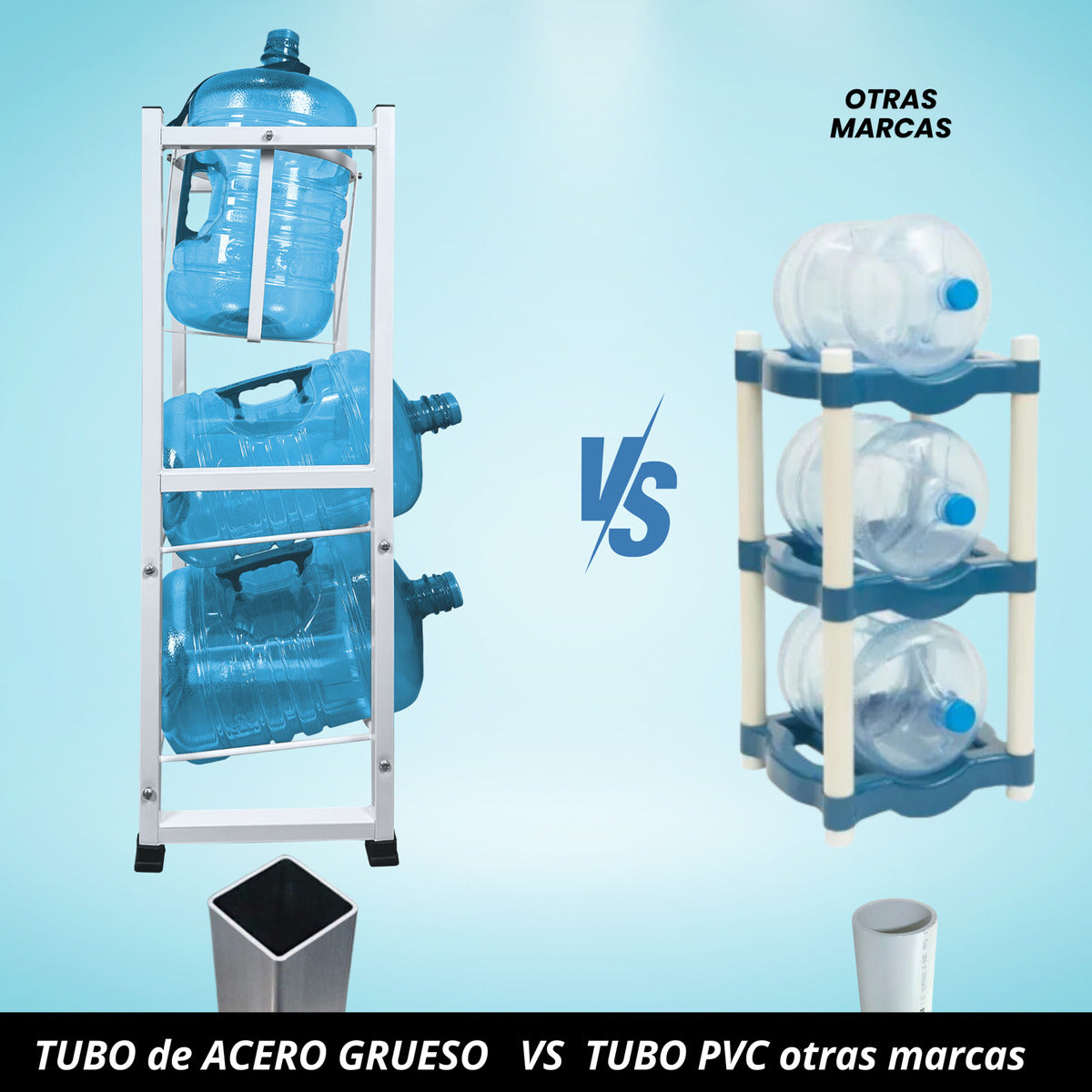 Porta Garrafón 2 En 1 Para 3 Garrafones 100x36cm – Metalicon