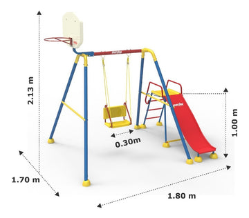 Columpio y Resbaladilla Plus 160x210 cm  - Enerplay Modelo 204
