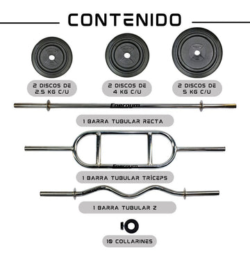 Kit De Pesas 8 Texturizado Energym Modelo 9038