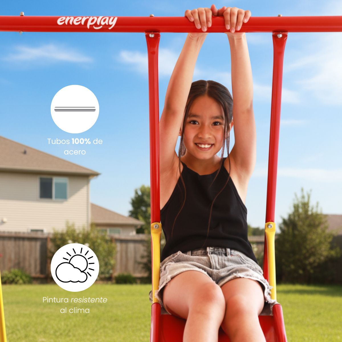 Columpio y Resbaladilla Travieso, 150x200cm – Enerplay Modelo 1411