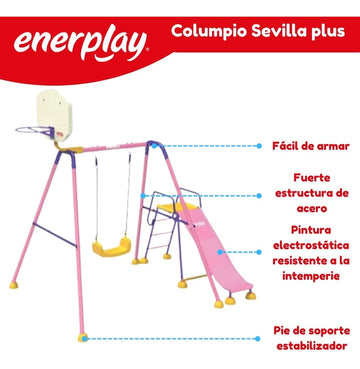 Columpio y Resbaladilla Sevilla Plus 160x210 cm – Enerplay Modelo 206