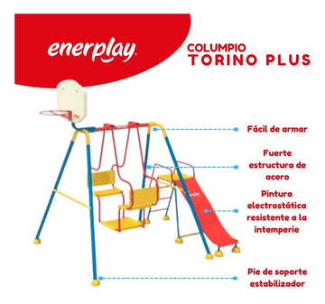 Columpio y Resbaladilla Torino Plus 160x210 cm – Enerplay Modelo 208