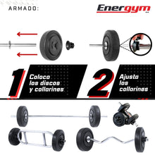 Kit de Pesas, Barra Recta, Z y Romana (28 Kg) - Energym