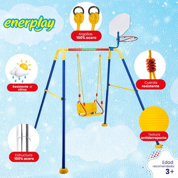 Columpio y Resbaladilla Plus 180x213 cm  - Enerplay