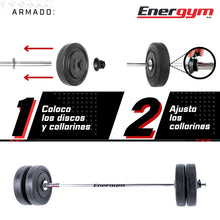Barra Recta 120 cm con Discos (20 Kg) - Energym