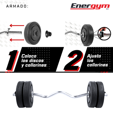 Barra Z con Discos 20 Kg - Energym