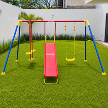Columpio con Resbaladilla y Balancín Doble – Enerplay