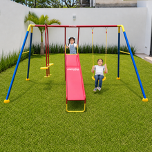 Columpio con Resbaladilla y Balancín Doble – Enerplay