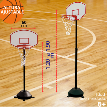 Tablero de Basquetbol, Ajustable 120 a 190 cm - Enersport