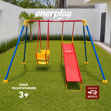 Columpio Doble y Resbaladilla París 190x300 cm – Enerplay