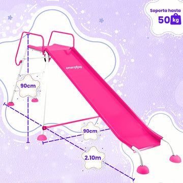 Resbaladilla Rosa para Niña Italia, 210x90cm - Enerplay