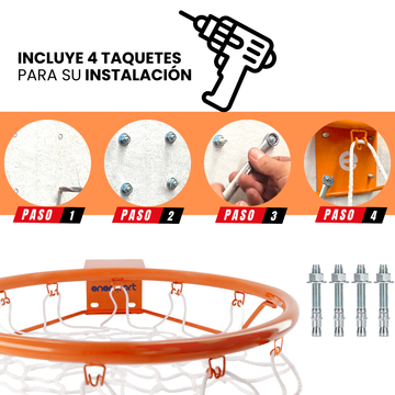 Canasta de Basquetbol Profesional, 46 cm – Enersport