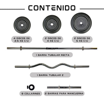 Kit De Pesas 3 Texturizado Modelo 9033