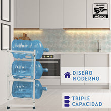 Porta Garrafón Rack 3 Garrafones 76x35 cm – Metalicon Home Modelo 613