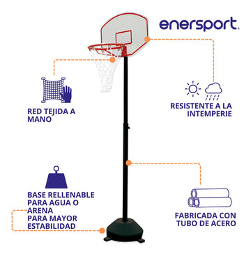 Tablero Basquetbol Canasta Ajustable 120-190 cm – Enersport Modelo 1010
