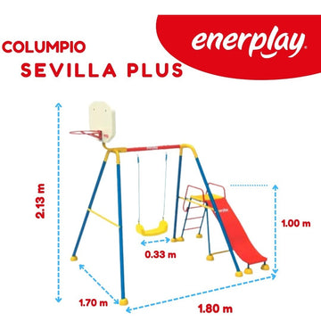 Columpio y Resbaladilla Sevilla Plus 160x210 cm – Enerplay Modelo 206