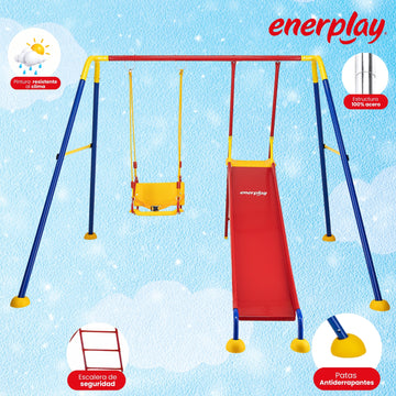 Columpio y Resbaladilla Travieso, 150x200cm – Enerplay Modelo 1411