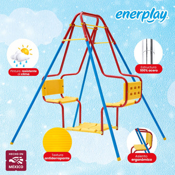 Columpio Doble para Niños Twin 130x124 cm – Enerplay Modelo 9