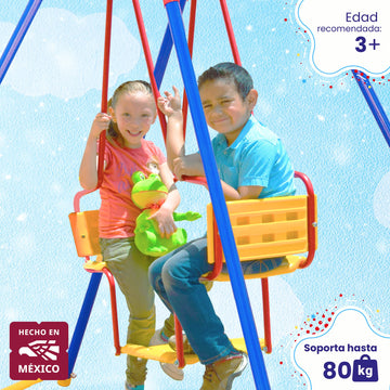 Columpio Doble para Niños Twin 130x124 cm – Enerplay Modelo 9