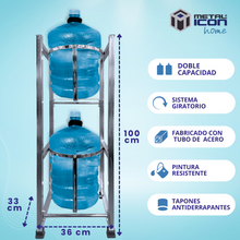 Porta Garrafón Doble Cromado 100x36 cm – Metalicon