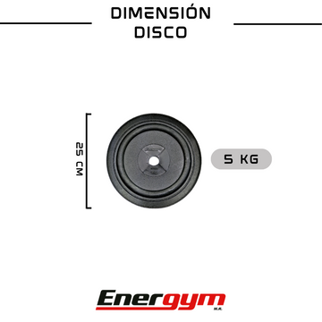 Barra Recta con Discos 20 kg - Energym