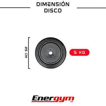 Barra Recta con Discos 20 kg - Energym