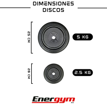 Barra Z con Discos 20 Kg - Energym